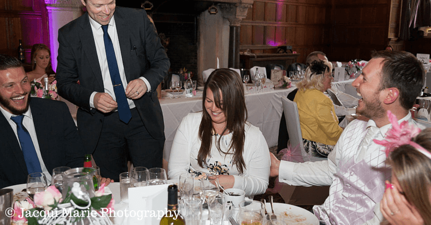 Close-up magician Roger Lapin performing wedding magic at Rhinefield House