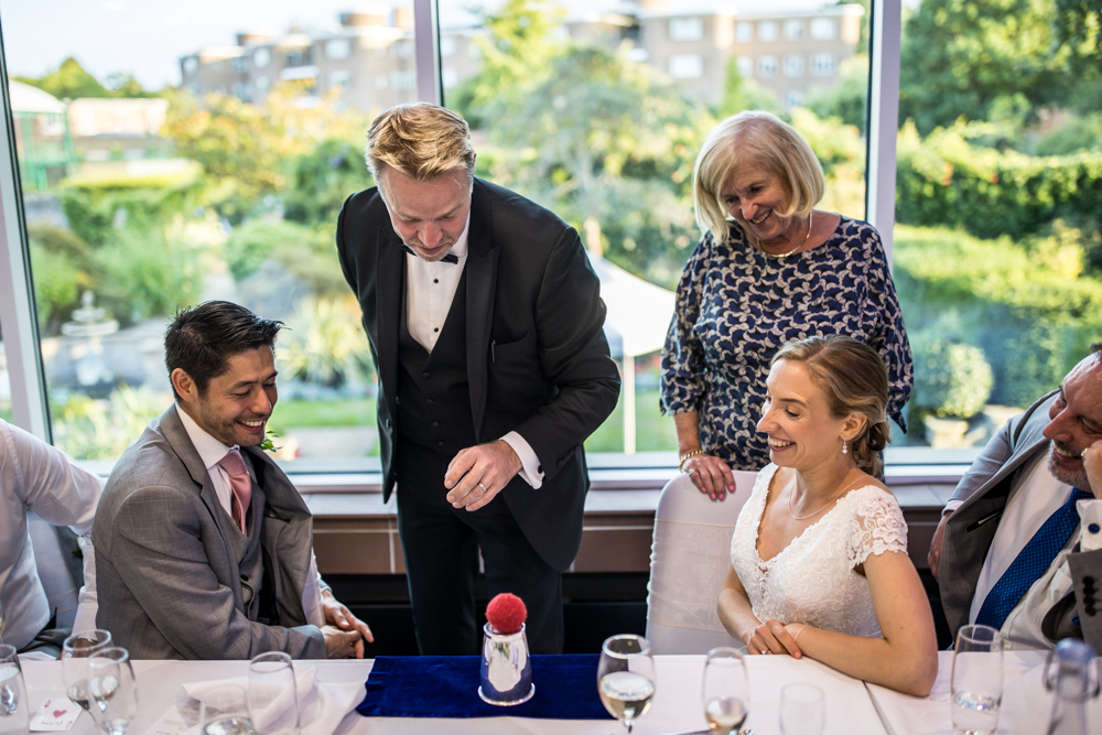 Wedding magician entertaining guests in Totton